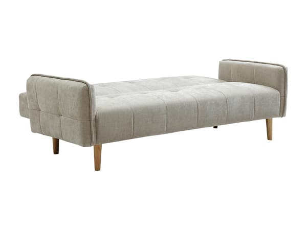 Vente-unique - 3-sits bäddsoffa med klickklappmekanism i beige tyg SONIATA