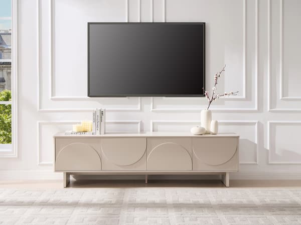 Vente-unique - TV-möbel med 4 dörrar - Beige DELORINA