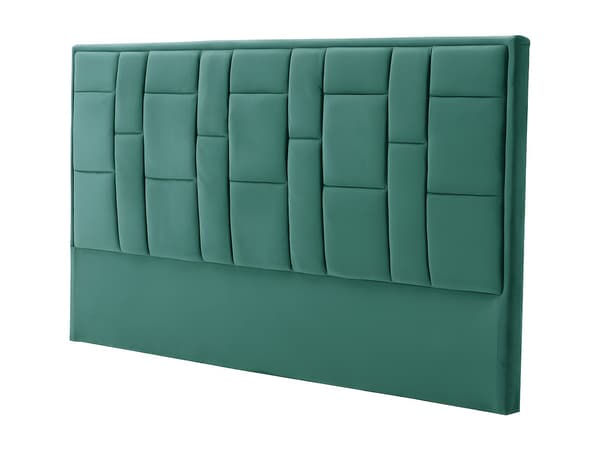 Vente-unique - Sänggavel 140 cm - Sammet - Grön - HERMINE