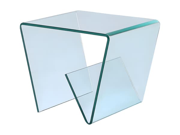 Vente-unique - Sidobord ZENIA - Böjt härdat glas