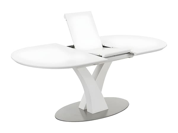 Vente-unique - Utdragbart matbord - 6 till 8 personer - MDF och rostfritt stål - Lackerad vit - TALARA