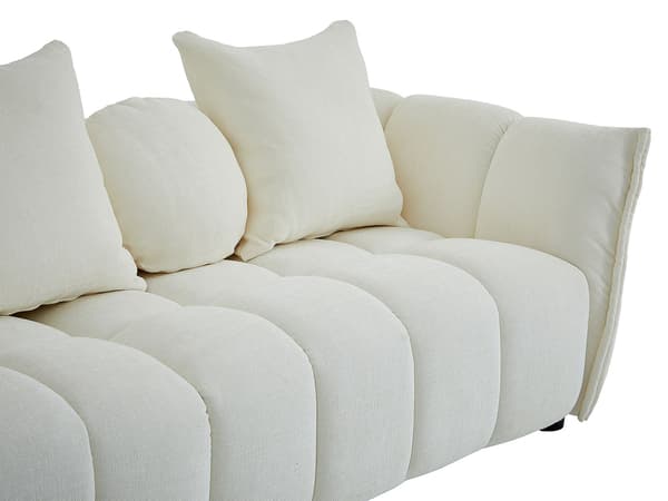Vente-unique - 3-sits soffa i beige strukturerat tyg GONOLON