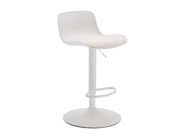 Vente-unique - Set om 2 barstolar i polypropen, texturerad tyg och metall - Vit och beige DORELIO