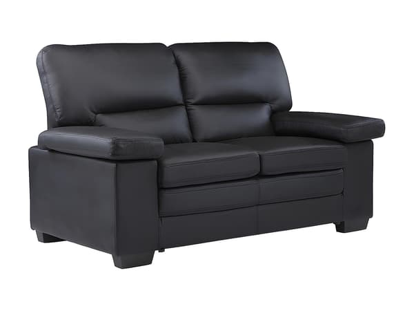 Vente-unique - 2-sits buffelläderssoffa MIMAS - Svart