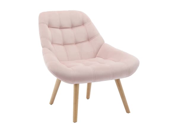 Vente-unique - Rosa sammetsfåtölj LUOSTO