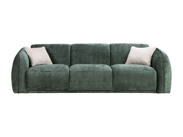 Vente-unique - 3-sits soffa i grön chenille JUNETI