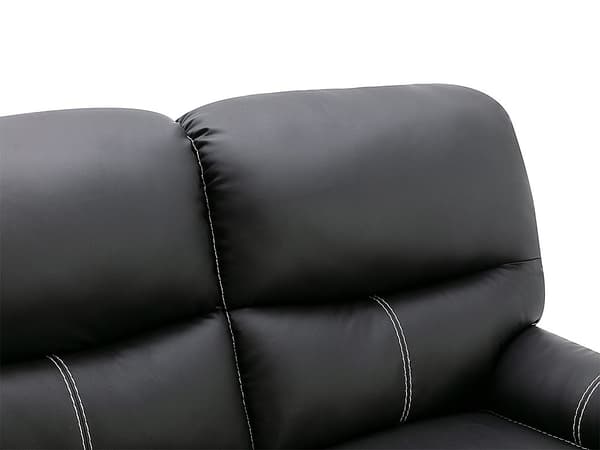 Vente-unique - 2-sits reclinersoffa i svart läderimitation CANBY