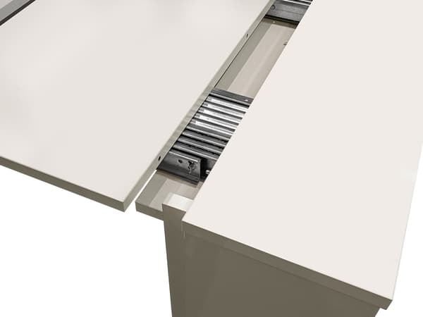 Vente-unique - Utdragbart konsolbord för 12 kuvert - 6 förlängningsskivor - Beige - ONEGA