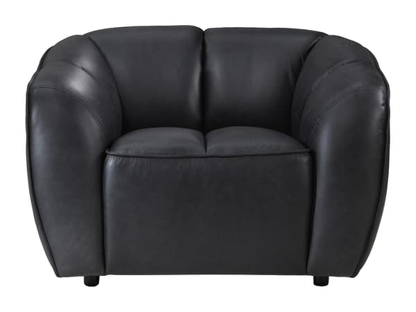 Vente-unique - Fåtölj i svart läder PRADONI