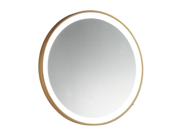 Vente-unique - Rund guld badrumsspegel med LED-lampor - D80 cm - NUMEA