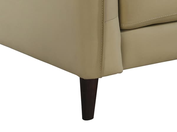 Vente-unique - Vänstervändvänd hörnsoffa i beige buffellädermaterial SALVI