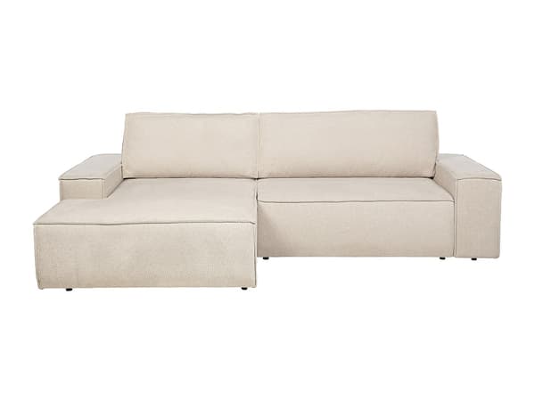 Vente-unique - Bäddsoffa vänsterställd i beige texturerat tyg AMELIA