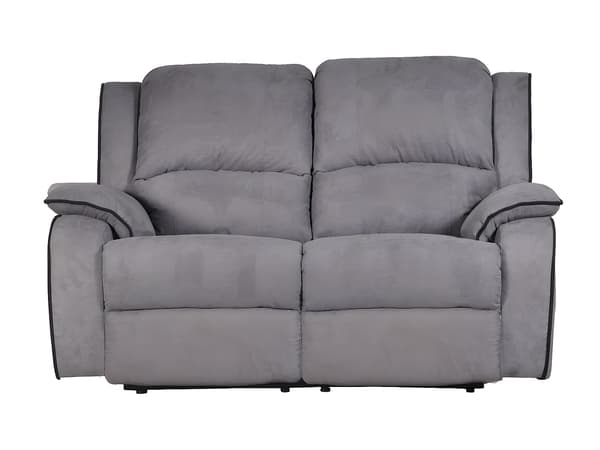 Vente-unique - 2-sits reclinersoffa i mikrofiber HERNANI - Grå