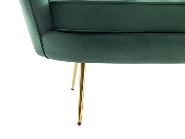 Vente-unique - 2-sits snäcksoffa i grangrön sammet DANDELION