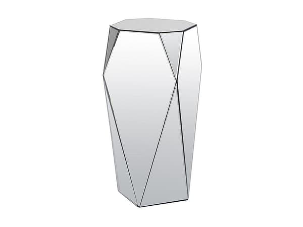 Vente-unique - Sidobord i MDF och spegel - Färg: Silver - SIGRID
