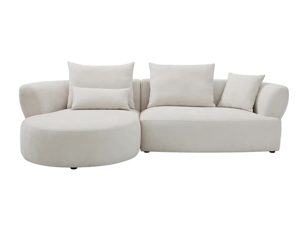 Vente-unique - Vänsterställd soffa i beige chenilletyg CUSAVA från Maison Céphy