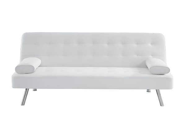 Vente-unique - Bäddsoffa klick-klack i läderimitation MICHELLE II - Vit