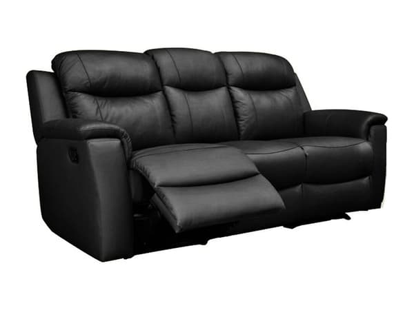 Vente-unique - 3-sits reclinersoffa i läder svart EVASION