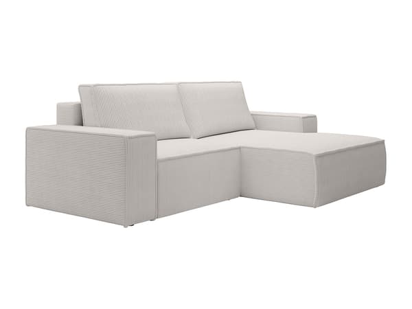 Vente-unique - Liten bäddsoffa högerställd beige manchester AMELIA