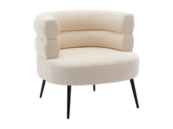 Vente-unique - Beige tygfåtölj CAMEDO