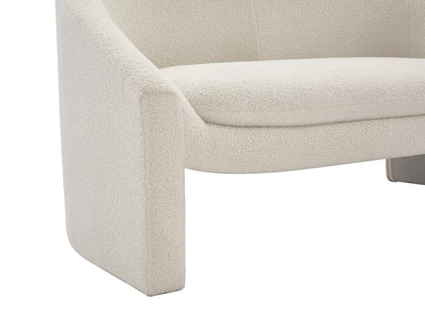 Vente-unique - OSSANA 2-sits soffa i vitt bouclétyg