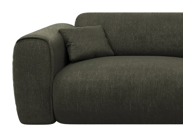 Vente-unique - 4-sitsig bäddsoffa express i texturerat kakigrönt tyg POGNIA