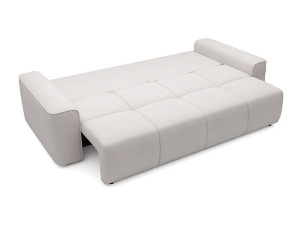 Vente-unique - 4-sits bäddsoffa i texturerat beige tyg MINTURNO