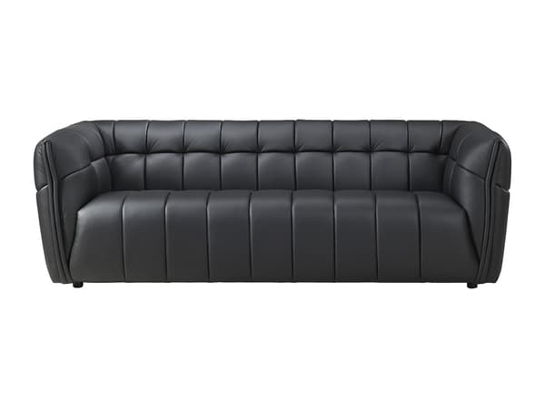 Vente-unique - 3-sits soffa i svart läder DUGORI