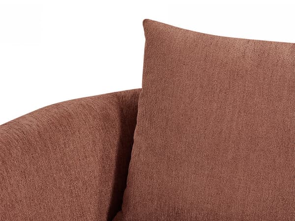 Vente-unique - Vänstervändvänd soffa i texturerad terrakotta-färgad sammet LOUSADO