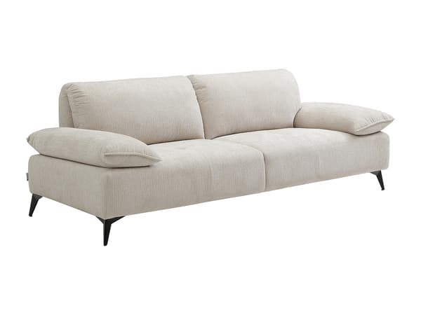 Vente-unique - Soffa 3 platser i beige Chenille VIKEMA