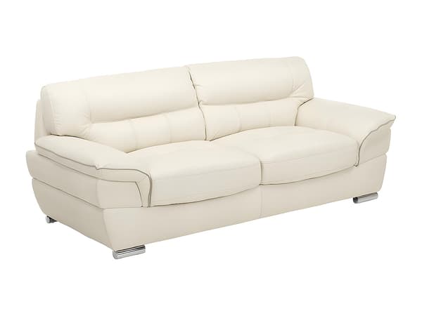 Vente-unique - 3-sits och 2-sitssoffor i elfenbensvitt skinn THIBAULT