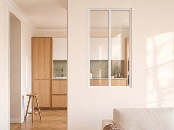 Vente-unique - Verkstadsfönster i pulverlackerad aluminium - 60x105 cm - Vit - BAYVIEW
