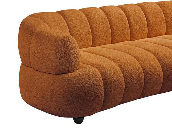 Vente-unique - Soffa 4 platser i bouclétyg - Terrakotta COLIANI