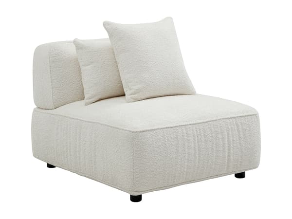 Vente-unique - Fåtölj i off-white bouclé-tyg LELACO