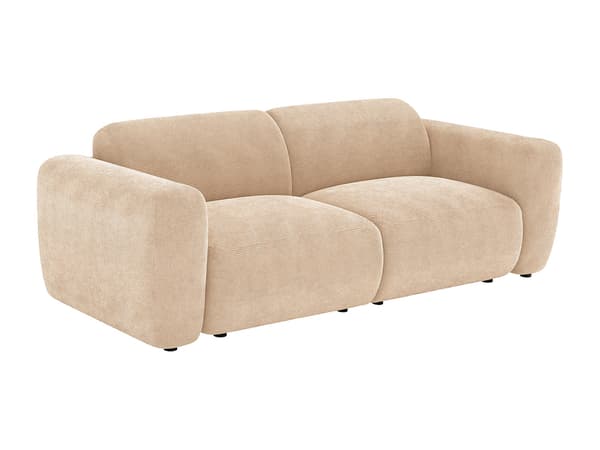 Vente-unique - 3-sits modulsoffa i finribbad manchester - Beige - Maison Céphy POGNI