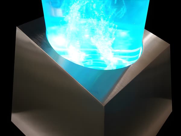 Vente-unique - Vattenbubbellampa med LED-belysning i silver 130 cm WOBY