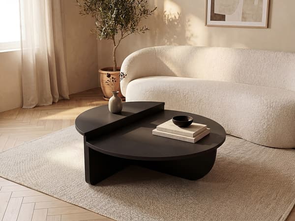 Vente-unique - Set med 2 soffbord - Svart - ALOEVA