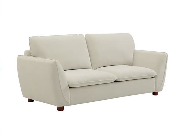 Vente-unique - 3-sits soffa i bruten vit tyg MENARDIA