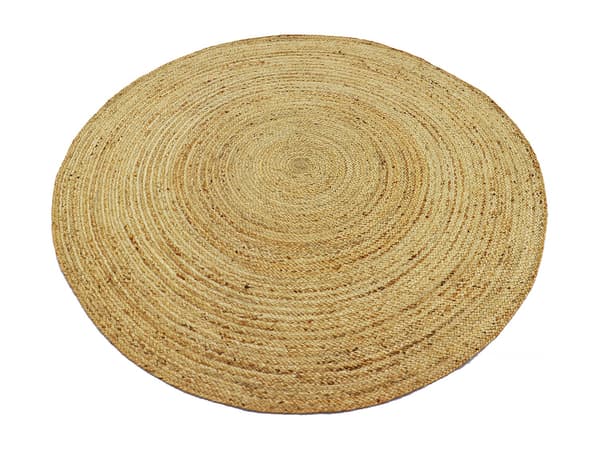 Vente-unique - Rund matta - 100% flätad jute - D. 200 cm - Naturell - JAIPUR