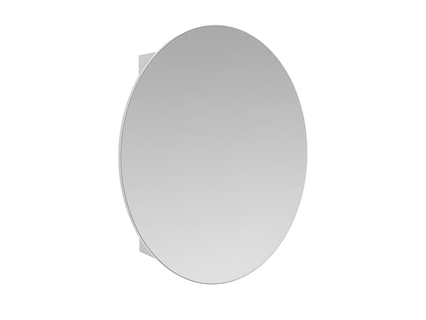 Vente-unique - Oval spegelväggskåp för badrum - Vitt - RURI
