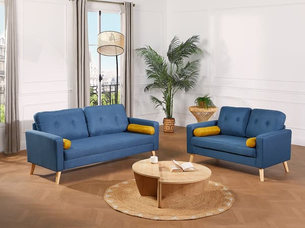 Vente-unique - 2-sits soffa TATUM i tyg - Blå