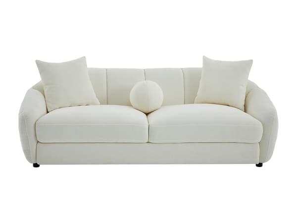 Vente-unique - 3-sits soffa i strukturerat elfenbenstyg NAFEKI