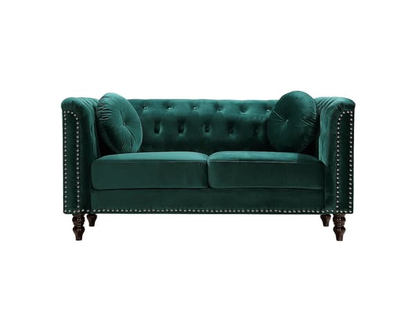 Vente-unique - 3-sits och 2-sits soffor i sammet - Smaragdgrön - TURNER