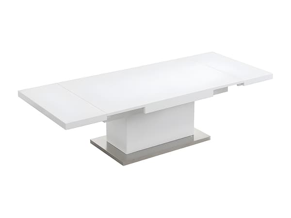 Vente-unique - Förlängnings- och höjbar bord LAURIA - 2 i 1 - lackerad MDF - Vit
