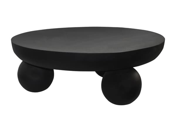 Vente-unique - Soffbord i metall - Svart - SILIDA