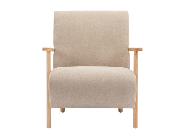Vente-unique - JULOMO fåtölj i beige tyg och trä