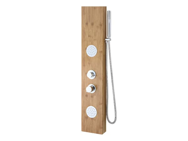 Vente-unique - Dusschpelare med hydromassage i bambu 20 × 140 cm SOLAL
