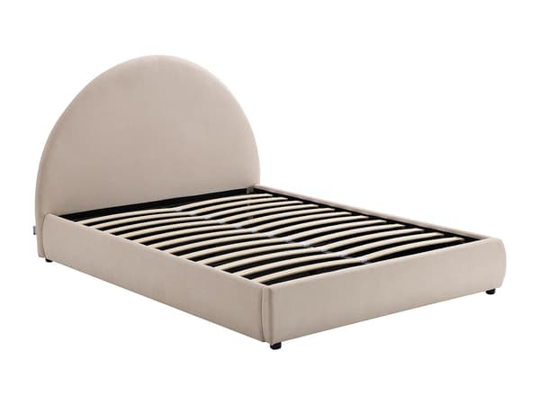 Vente-unique - Säng med förvaring 180 x 200 cm - Manchestersammet - Beige - LIRIMO
