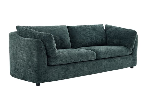 Vente-unique - 3-sits soffa i texturerat grönt tyg NURABI