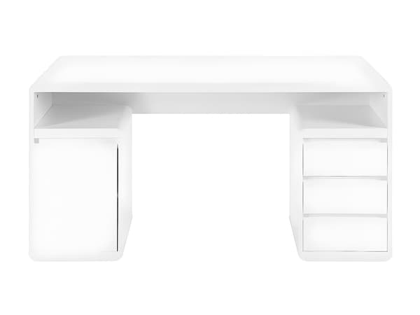 Vente-unique - Skrivbord med förvaring i vitlackerad MDF SERGUEI